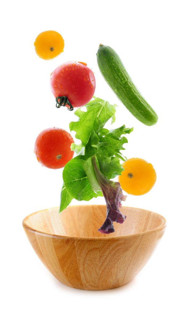 Salad Bowl with vegetables for polyphenols